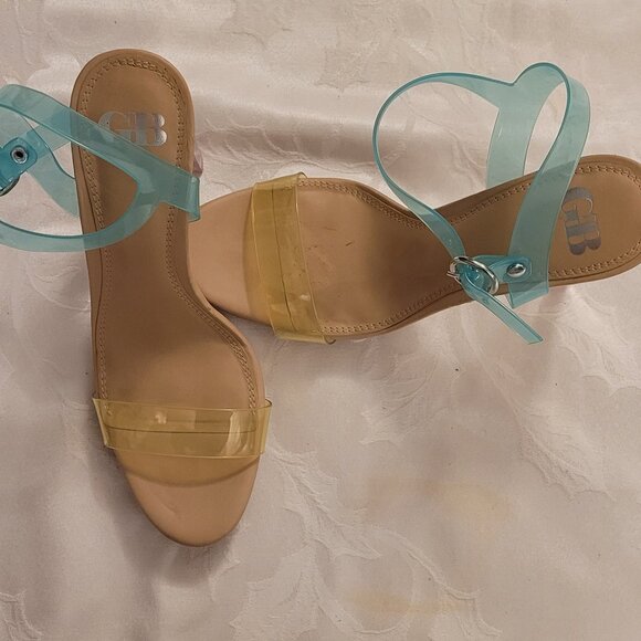 NWOT BG 2-Koool Lucite Heel Sandals - Picture 4 of 9